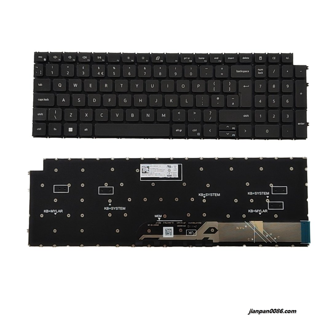 Picture of Original New UK Layout For DELL 7590 3520 NoBacklit  Black Laptop Keyboard SG-5870-2BA SN2011CZ PK133MF1C15 DP/N0WFH40 S022