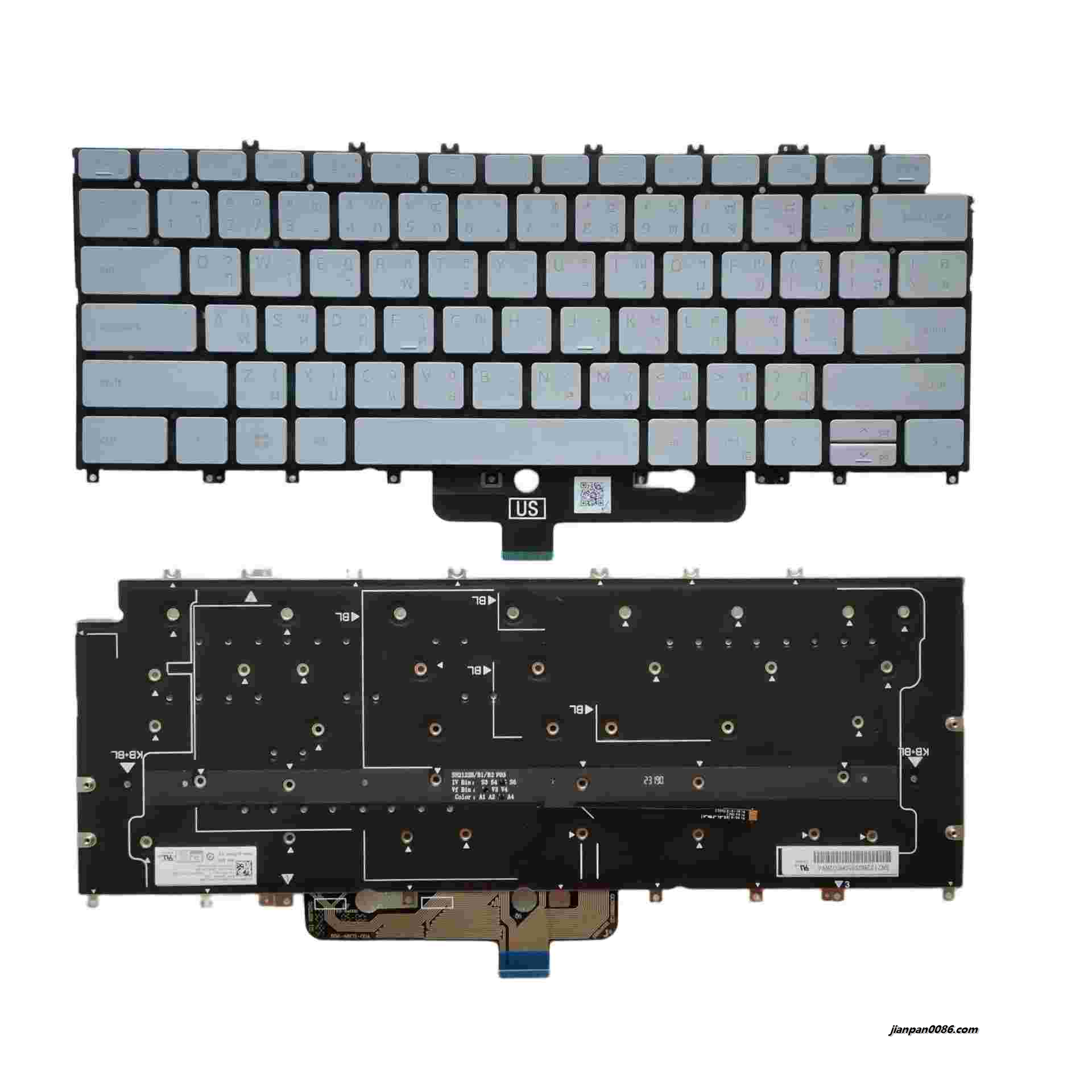 Picture of Original New Thailand Layout For DELL XPS 13 9315 Backlit Grey Laptop Keyboard SG-B1600-33A SN2122B PK133Q71A07 DP/N:05PX7N  B408