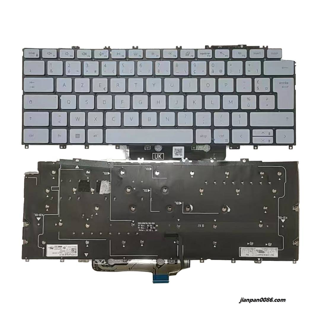 Picture of Original New French For Dell XPS 13 9315 Backlight Grey Laptop Keyboard SG-B1600-2FA SN2122B PK133Q71A17 DP/N:08HP05 A300