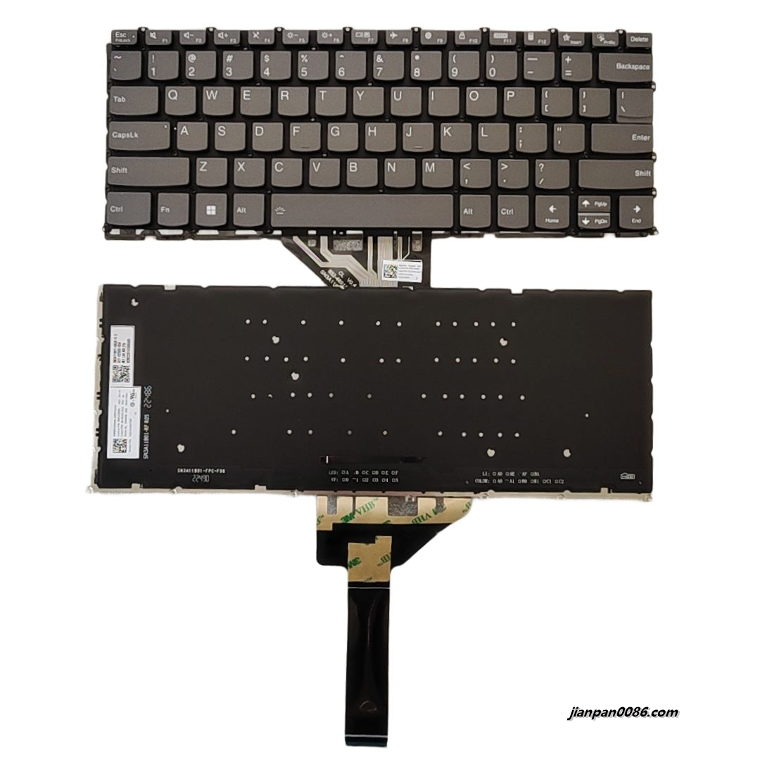 Picture of Original New US Language For Lenovo Xiaoxin Pro 14 Backlit Grey Laptop Keyboard SG-24520-XUA SN3A11B01 1000PS274