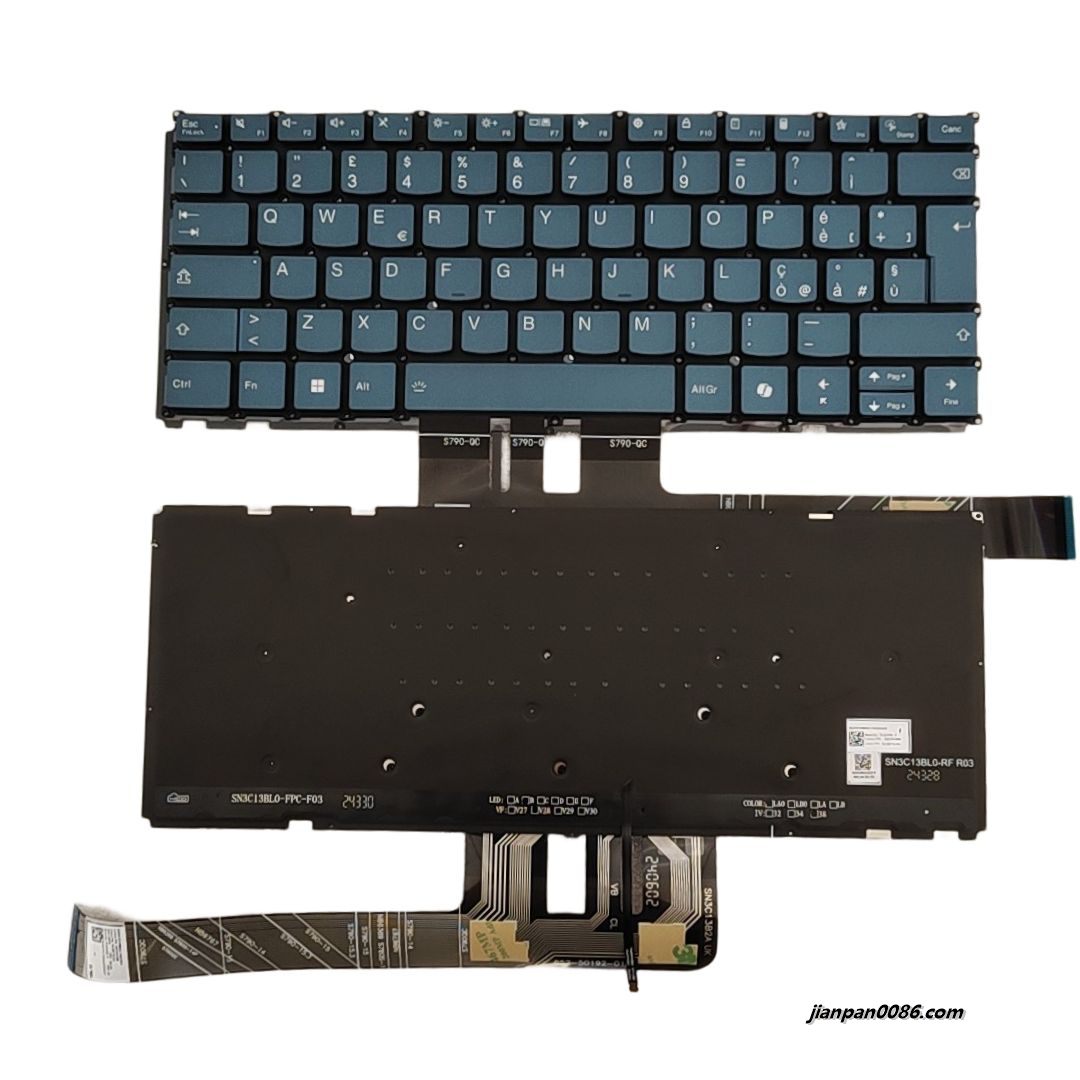 Picture of Original New Italy Layout  For Lenovo Yoga Pro7 Blue Backlight Laptop Keyboard SG-B8710-2IA S254