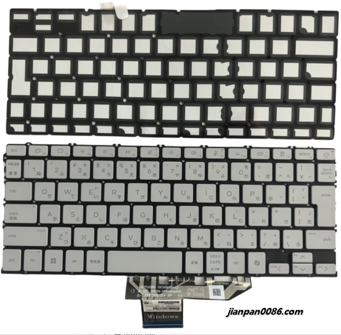 Picture of Original New Japanese Layout For Liteon HP SN1E93B10 GreyWhite Backlit Laptop Keyboard 913B1-004080A 6037B0309603 1PHKE927 