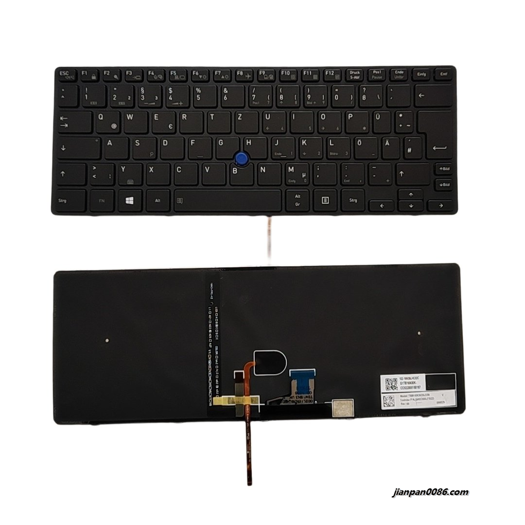 Picture of Original New Germany Layout For Toshiba Tecra X40-D Laptop Keyboard TBM16N36D0J356 PN:G83C000J75GD TDH4728