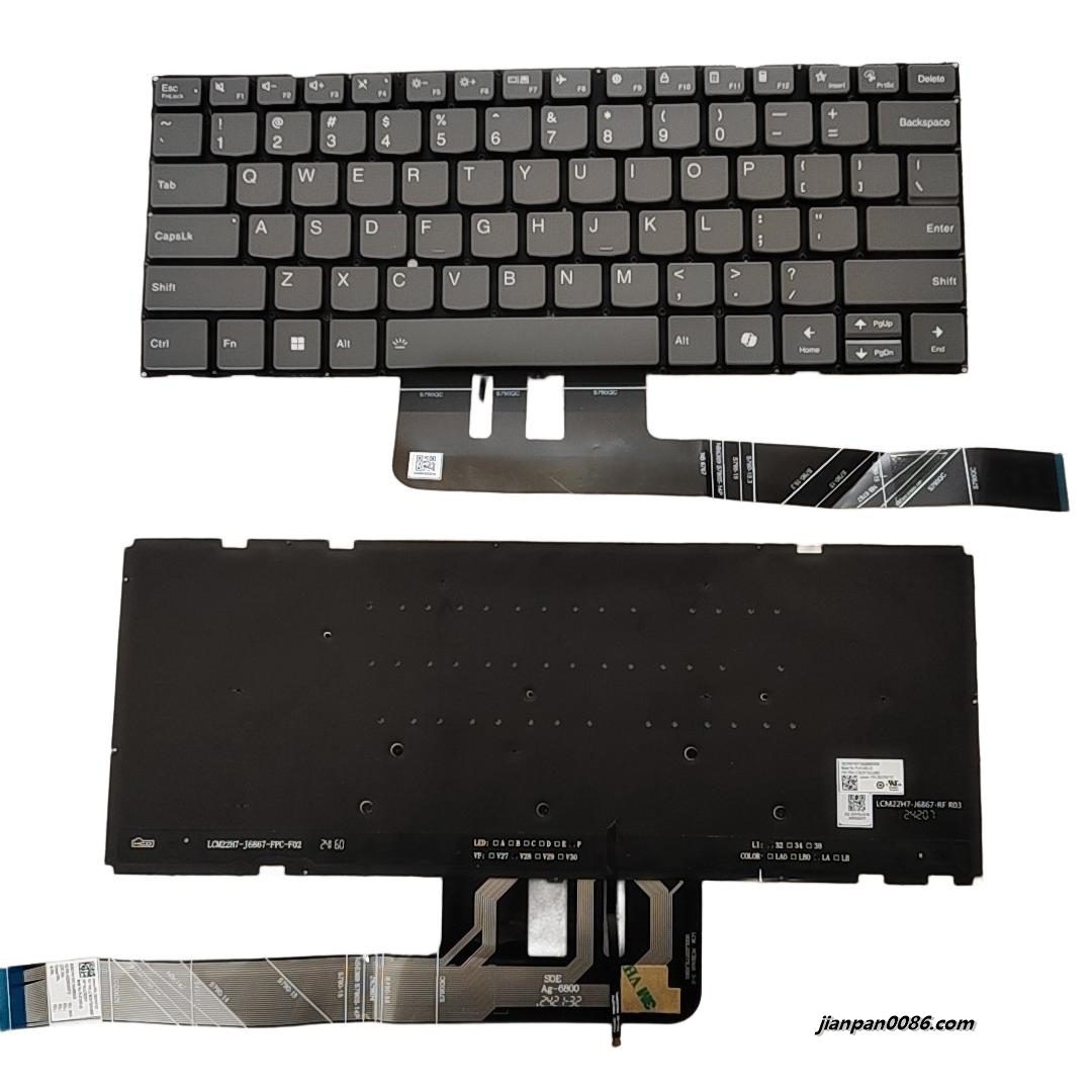 Picture of Original New US Language For Lenovo Yoga Slim 7 Backlight Grey Laptop Keyboard LCM22H73USJ686D SN21P41107 S400