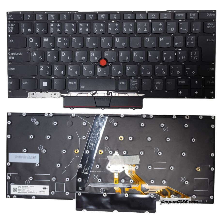 Picture of Original New Japanese Layout For Thinkpad X1 Nano Gen2 Backlit Laptop Keyboard SG-A3410-2VA SN439ABZ SN20X82300 40PE929
