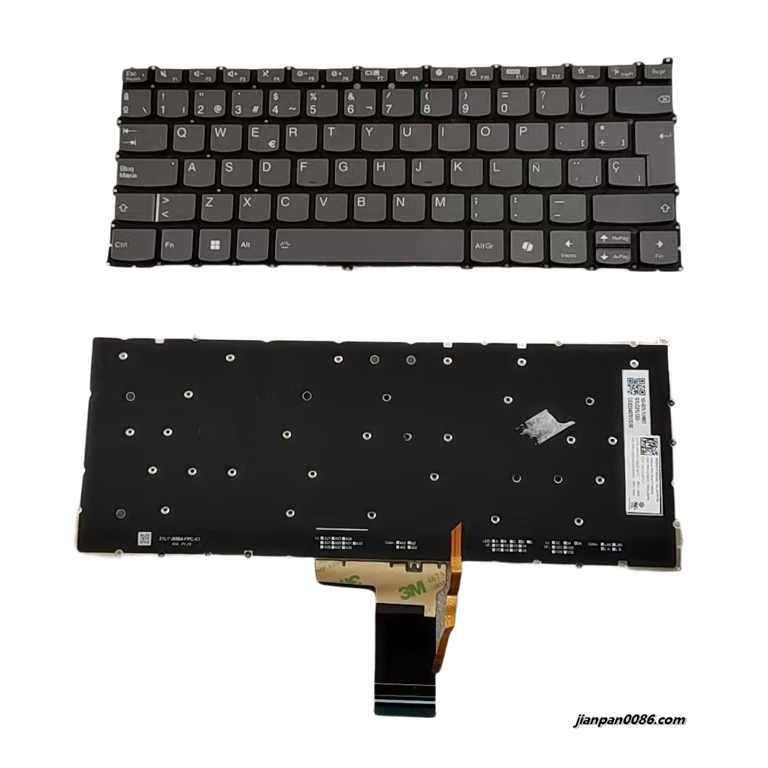 Picture of Oraginal New Spanish Layout For Lenovo Slim 3 14 Backlit AI Laptop Keyboard LCM21L16E0J6866 SN21P30029 PK132Z21B13 S410