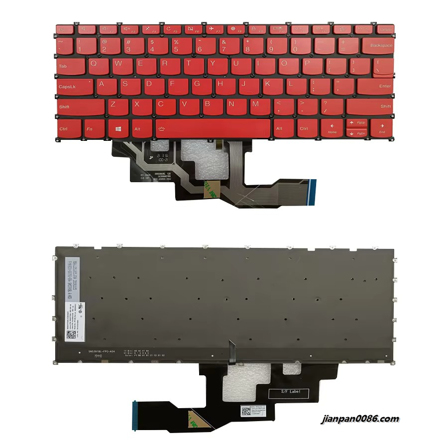 Picture of Original New For Lenovo Xiaoxin PRO-13 2019 US Language Red Backlight Laptop Keyboard Sg-95493-Xua  sn5391BL2  Pk131Gy3G00  400P10959