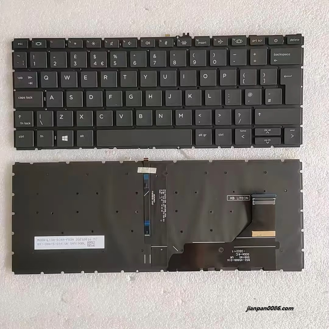 Picture of Original New UK Language For HP 830 G7 Black Baklit Laptop Keyboard SG-A2110-2BA SN9190BL 3PTDH4454