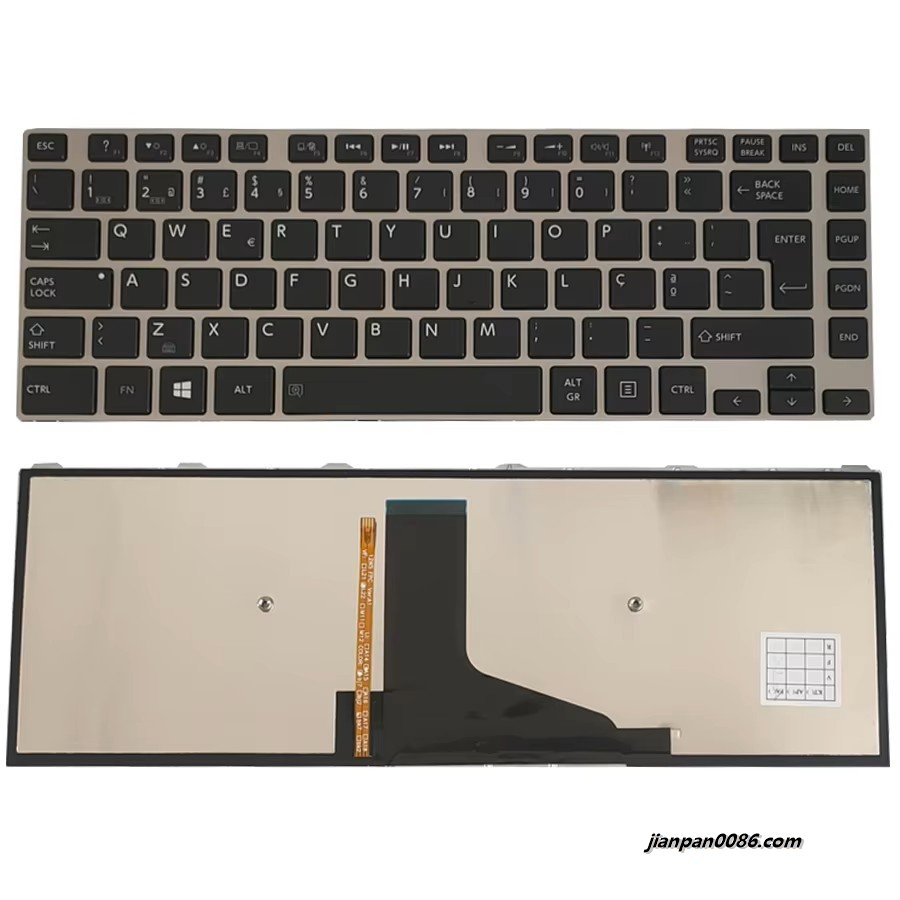 Picture of Oraginal New For Toshiba Portugal Language Satellite M40 M40-A M45-A M40T-a M45T-a Silver Backlit Laptop Keyboard 37PE354