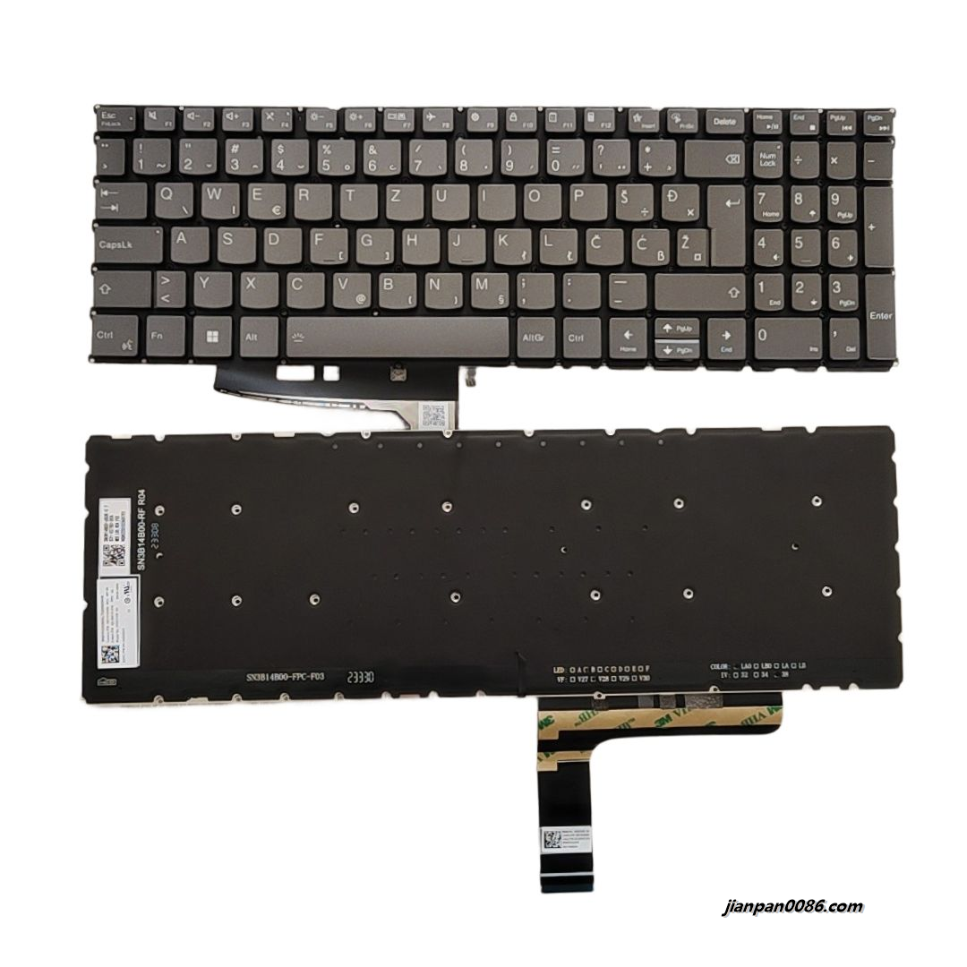 Picture of Original New SA SL YU Language For Lenovo Yoga Pro 9 16 Gray Backlit Laptop Keyboard SG-B4610-2YA SN3B14B00 PK133032A25 S332 