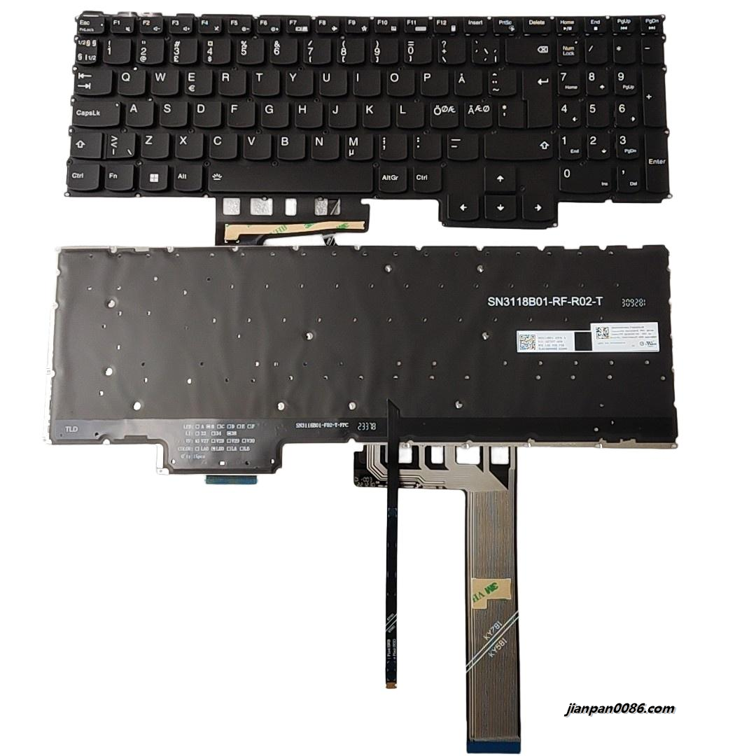 Picture of Original New DN Denmark Language For Lenovo Legion Y7000 2020 R7000 Backlit Laptop Keyboard SG-B2640-79A SN3118B01 PK132V42A19 S465