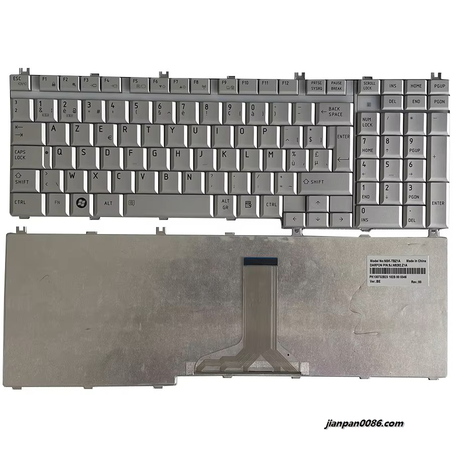 Picture of Oraginal New Belgium Language For Toshiba Satellite P200 P300 P500 Silver Laptop Keyboard PK130732B23 2PE444