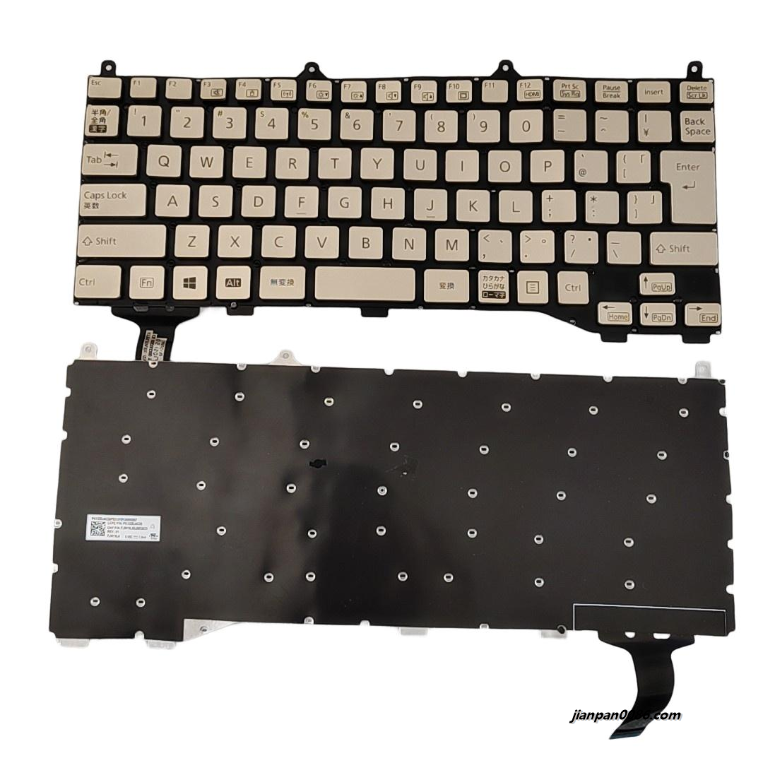 Picture of Original New Japanese Layout For Fujitsu U7310 Gold Laptop Keyboard FJM19L60J06G623 PK1320J4C35 S423