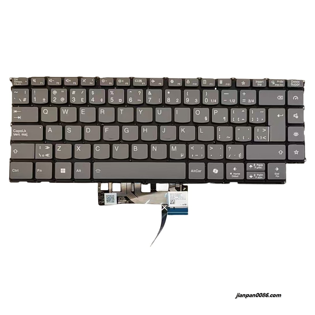 Picture of Oraginal New CanadaFrench For Lenovo Yoga9 14 Grey AI Backlit Laptop Keyboard SG-5830-87A SN21M77436 S421 