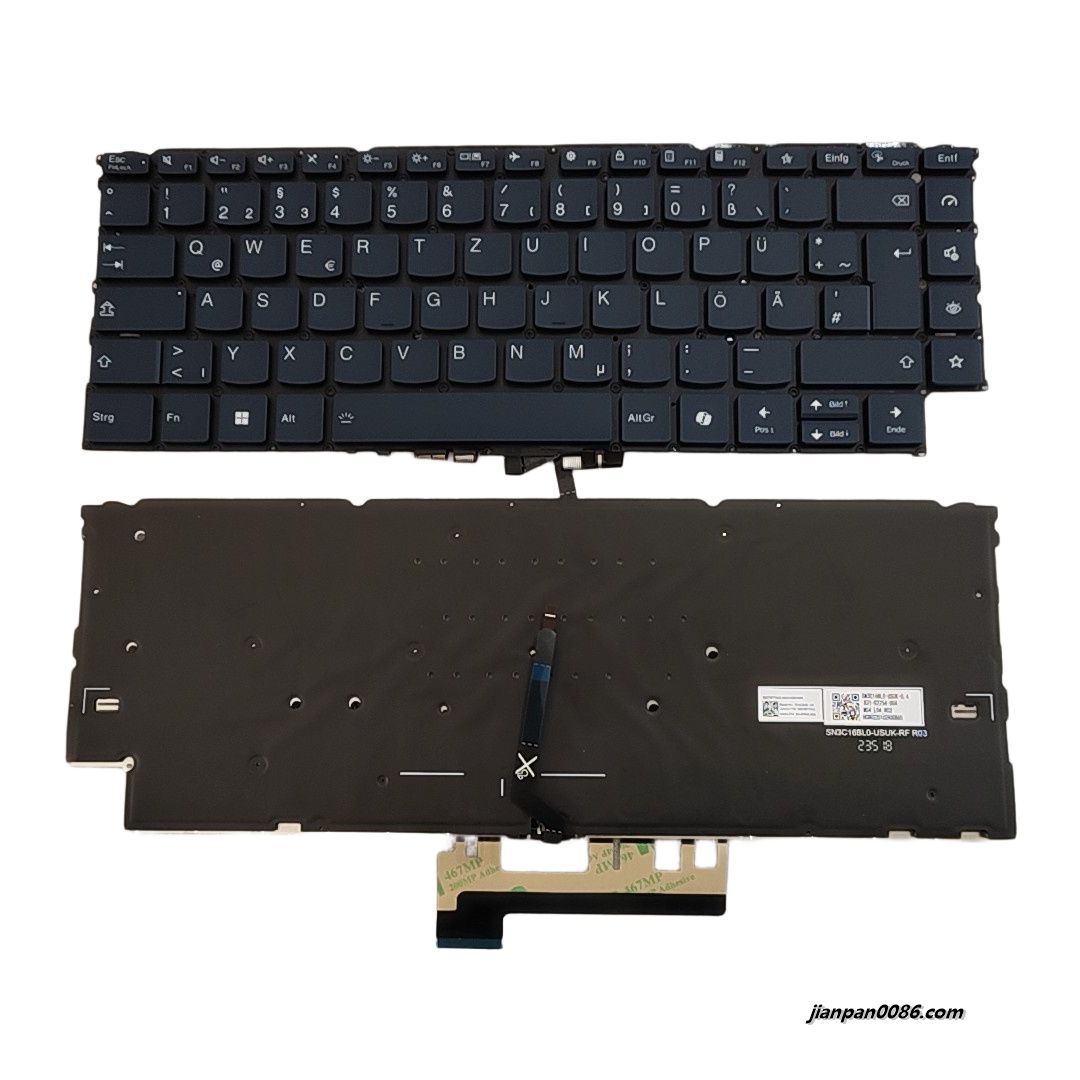 Picture of Original New Germany Layout For Lenovo Yoga9 14 Blue Backlight AI Laptop Keyboard SG-B5840-2DA SN21M77342 S421