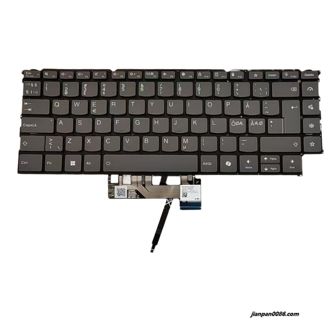Picture of Original New Denmark Nodic Language For Lenovo Yoga 9 14 GREY Backlight AI Laptop Keyboard SG-58430-79A SN21M77434  S421