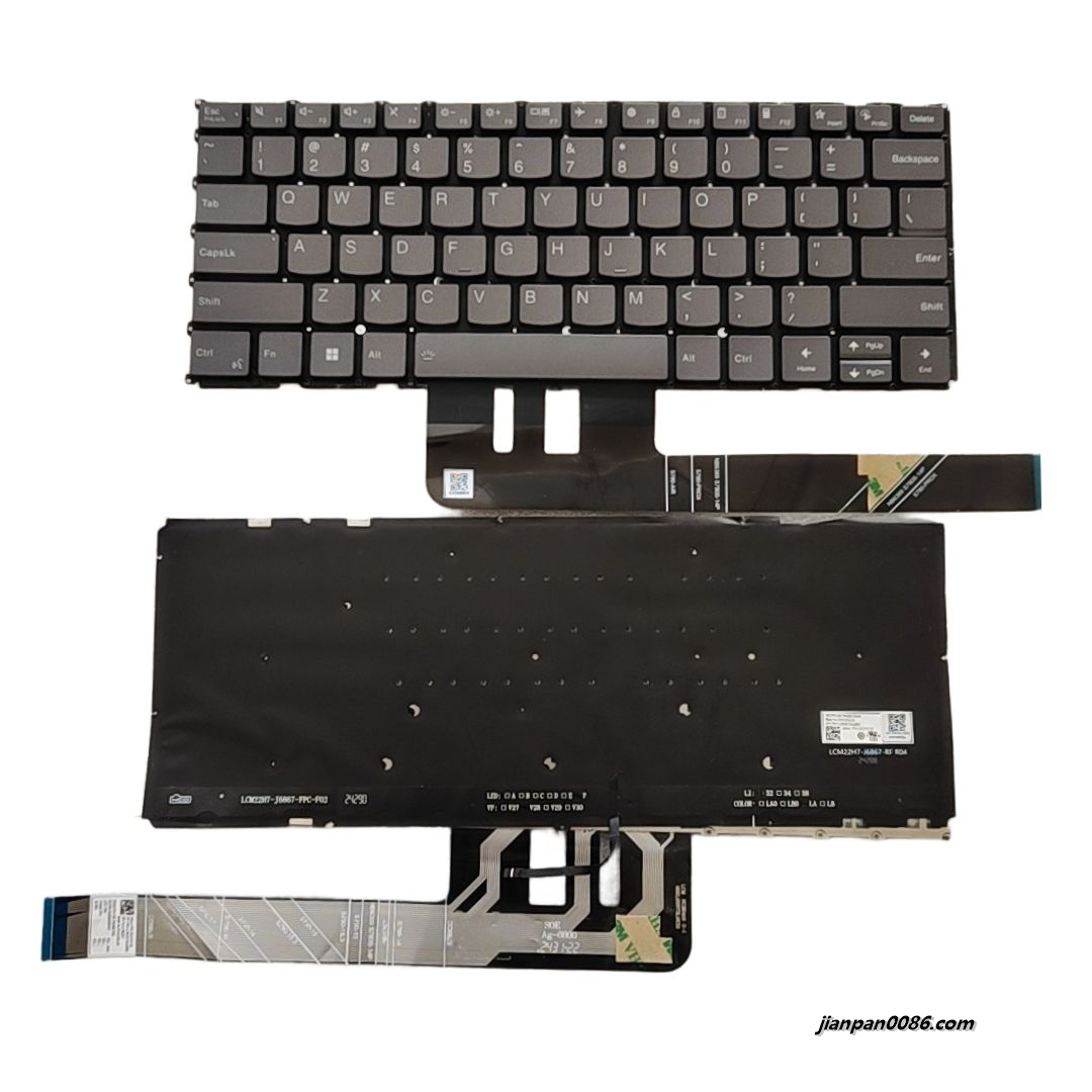 Picture of Original New US Language For Lenovo Yoga Slim 7 Backlight Grey Laptop Keyboard LCM22H73U4J686D SN21P41126 S400