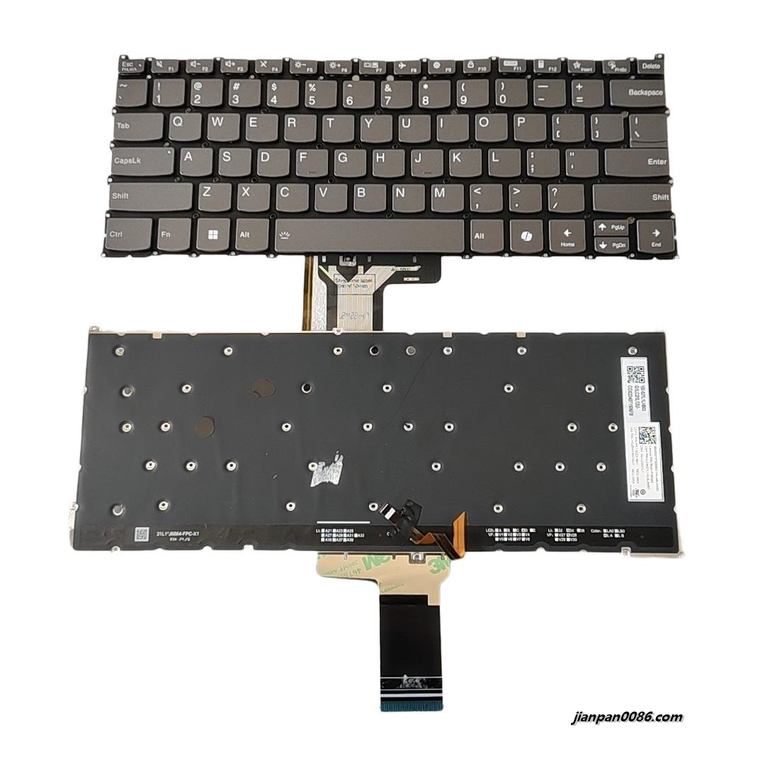 Picture of Original New US Language For Lenovo  Slim 3 14 Yoga7 Backlight Grey Laptop Keyboard LCM21LUSJ6867 SN21P30040 PK132Z21B01 S413