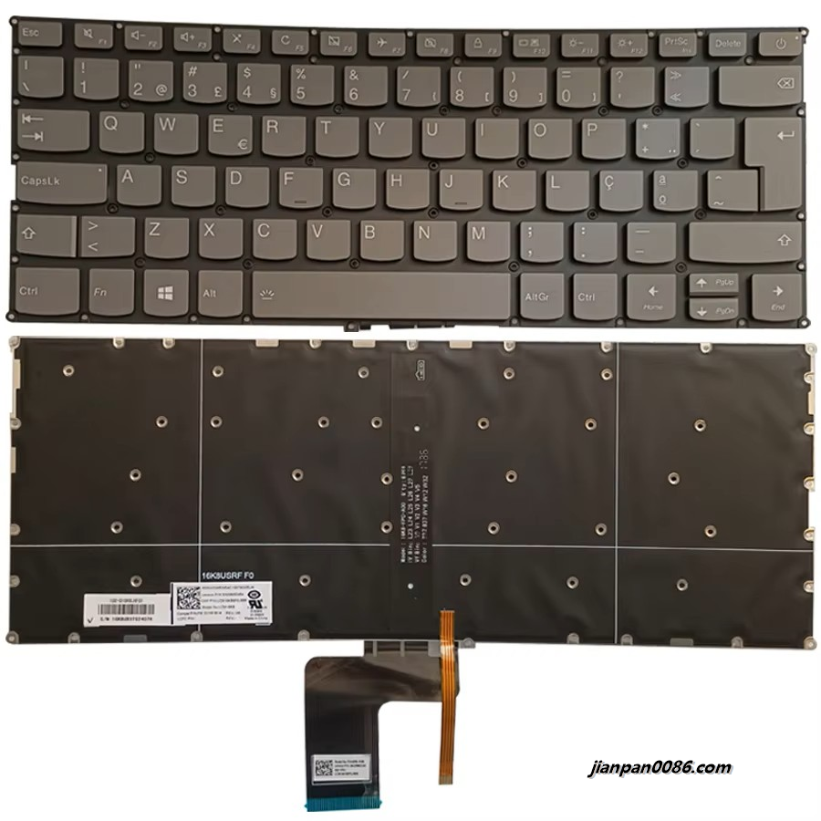 Picture of Original New Portugal Language ForLenovo720S-14IKB V720-14ISE K43-80GreyBacklight PowerKey LaptopKeyboard PK1314YA1B14 200P11154