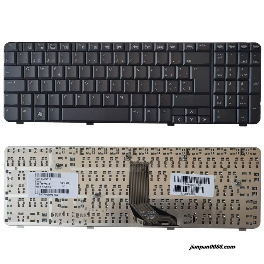 Picture of Original New Swiss Language For HP CQ61-135 CQ61-135TU CQ61-300ca CQ61-310 Black Laptop Keyboard C091207001P10PE73