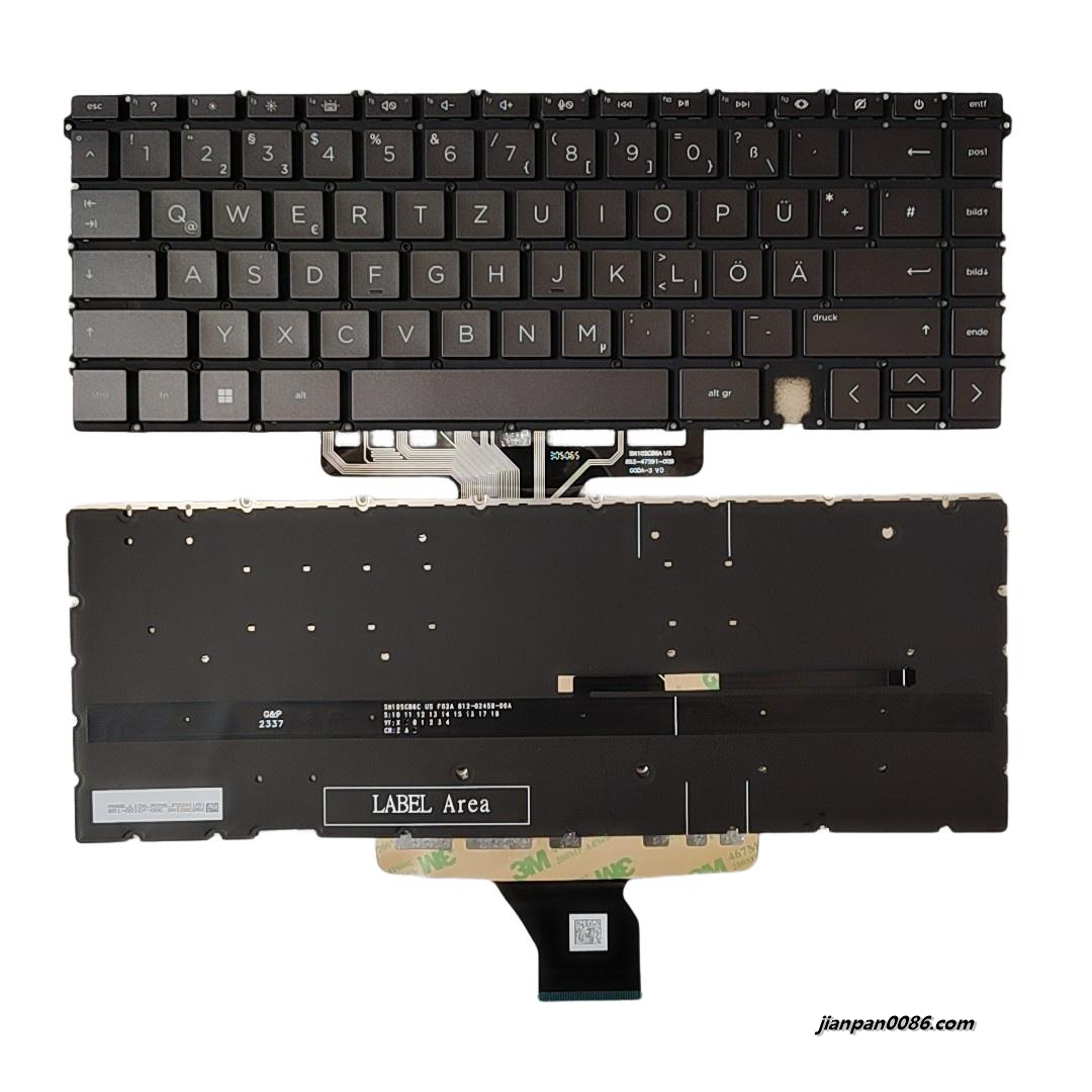 Picture of Original New Germany Layout For HP 14-EF Grey Laptop Keyboard SG-B0130-XDA SN10SCB6A PK1339C1B11 S536