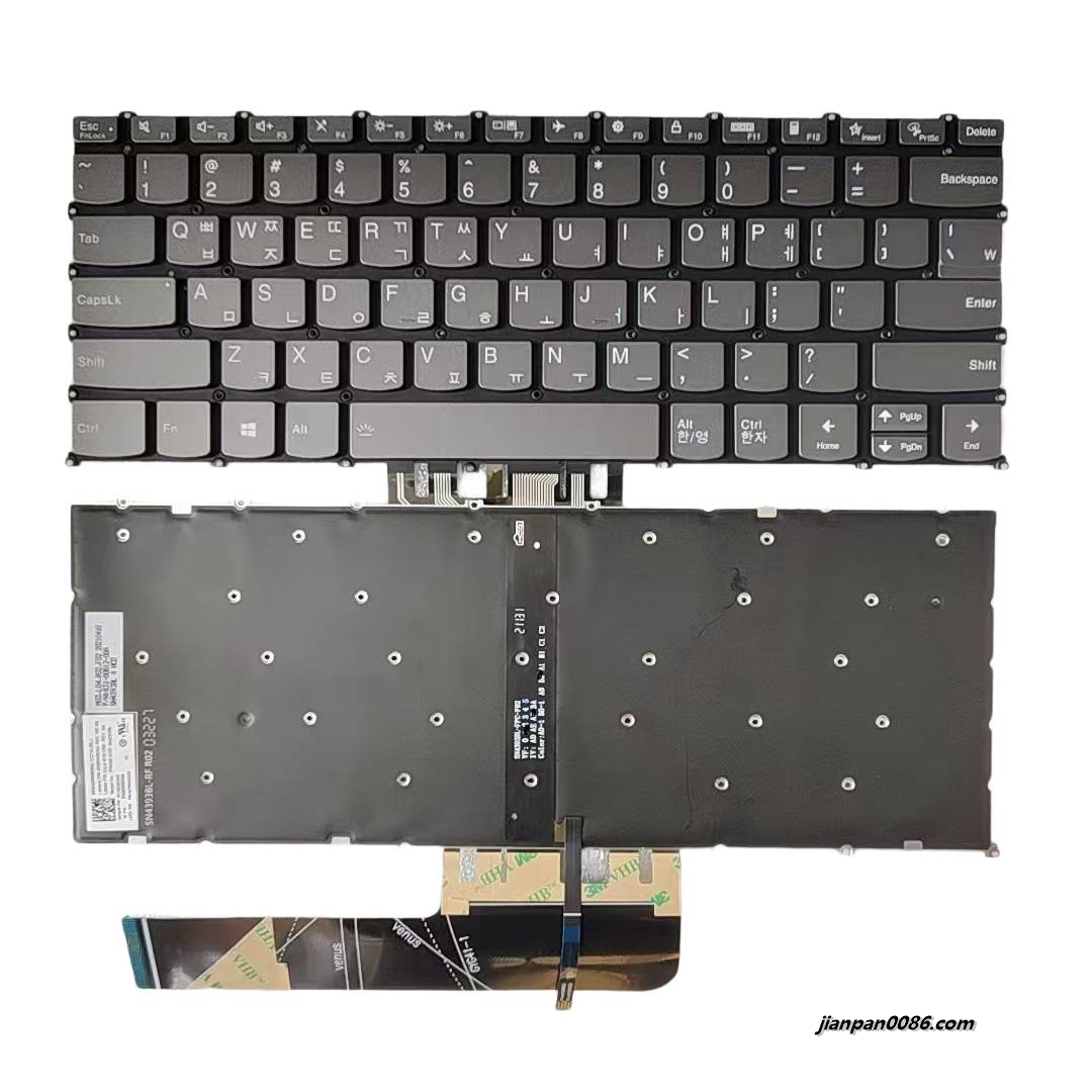 Picture of Original New Korean Layout For Lenovo S340-13 2019 Grey Backlight Laptop Keyboard SG-A1910-XRA SN4393BL PK131RW2C03 S528