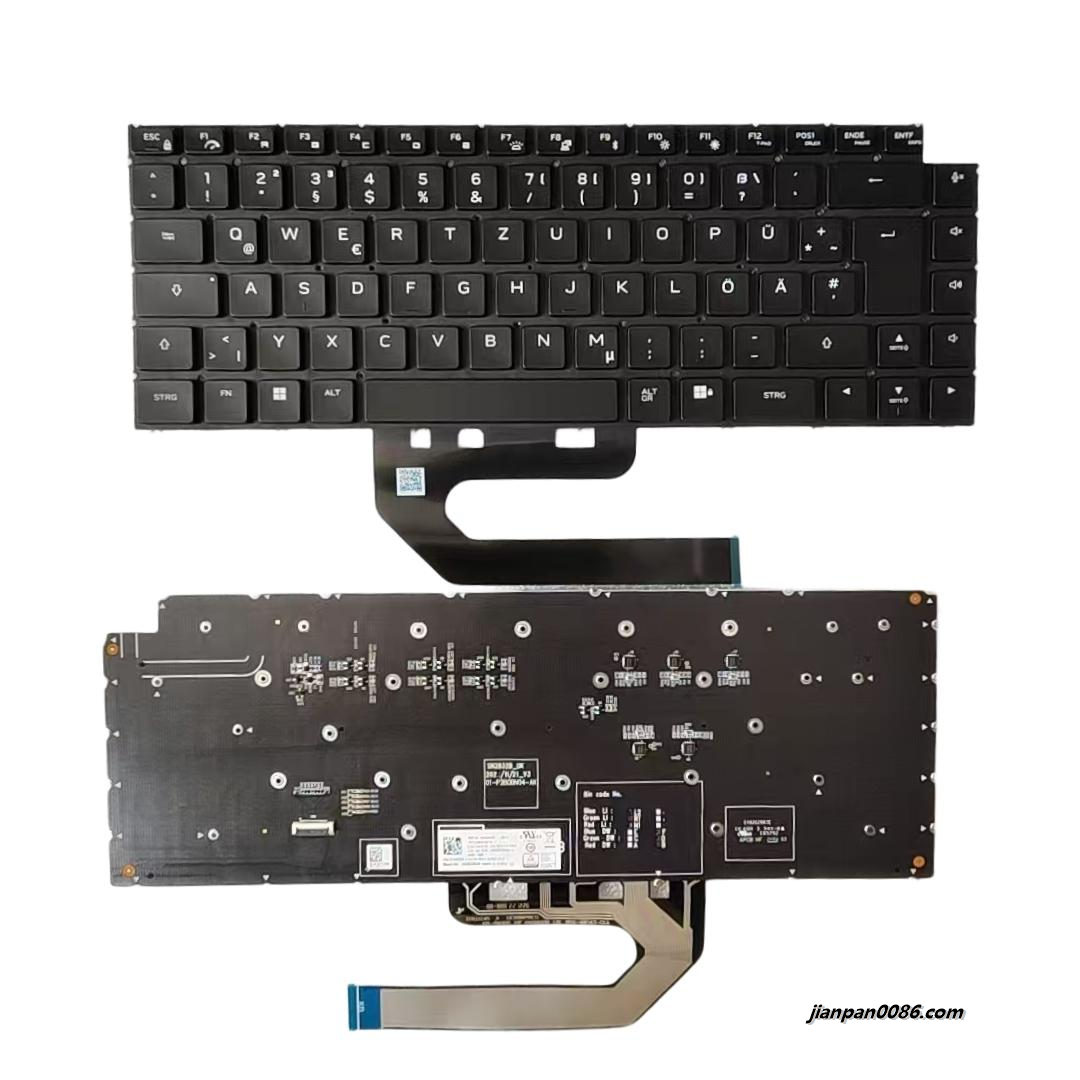 Picture of Original New Germany Layout For Dell X16 R1 Backlit Laptop Keyboard SG-B3720-2DA SN2B32B20 PK133WD2A16 DP/N:0XX80D S539