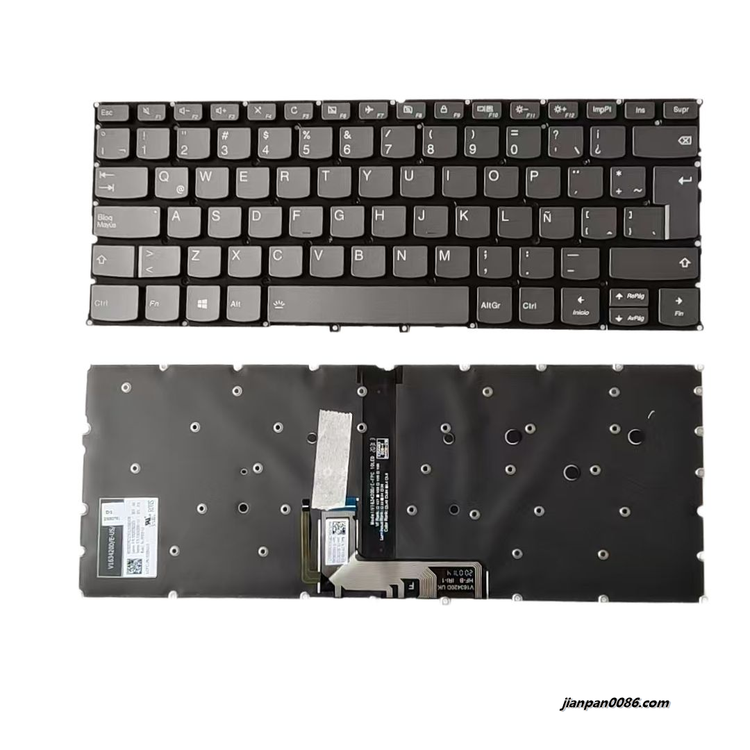 Picture of Original Latin Layout For Lenovo Yoga C910-14 Grey Backlit Laptop Keyboard V163420DK1-LA SN20T82323 PK131ED1A15 S548
