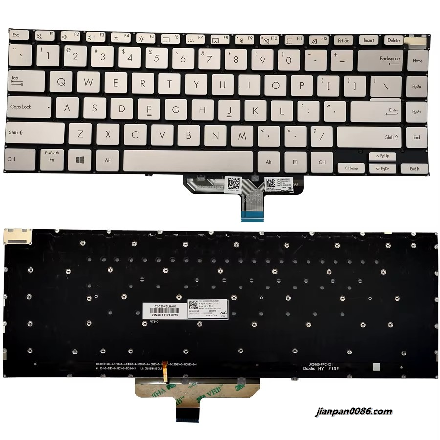 Picture of Original New US Language For Asus Zenbook UX5401 Silver Backlight Laptop Keyboard PN0KNB0-4601US00 5PTDH3544