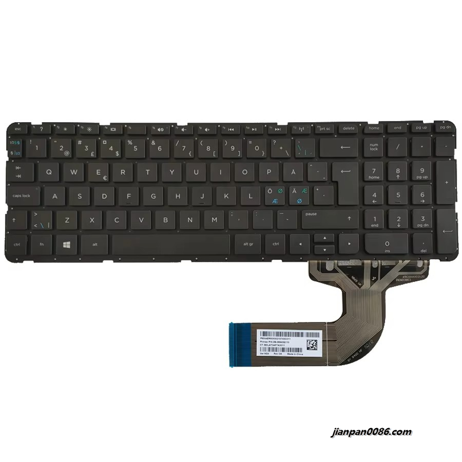 Picture of Original New Norway NR Language For P15 PAVILION15 15-E Laptop Keyboard  2B-06940Q110 9E4623