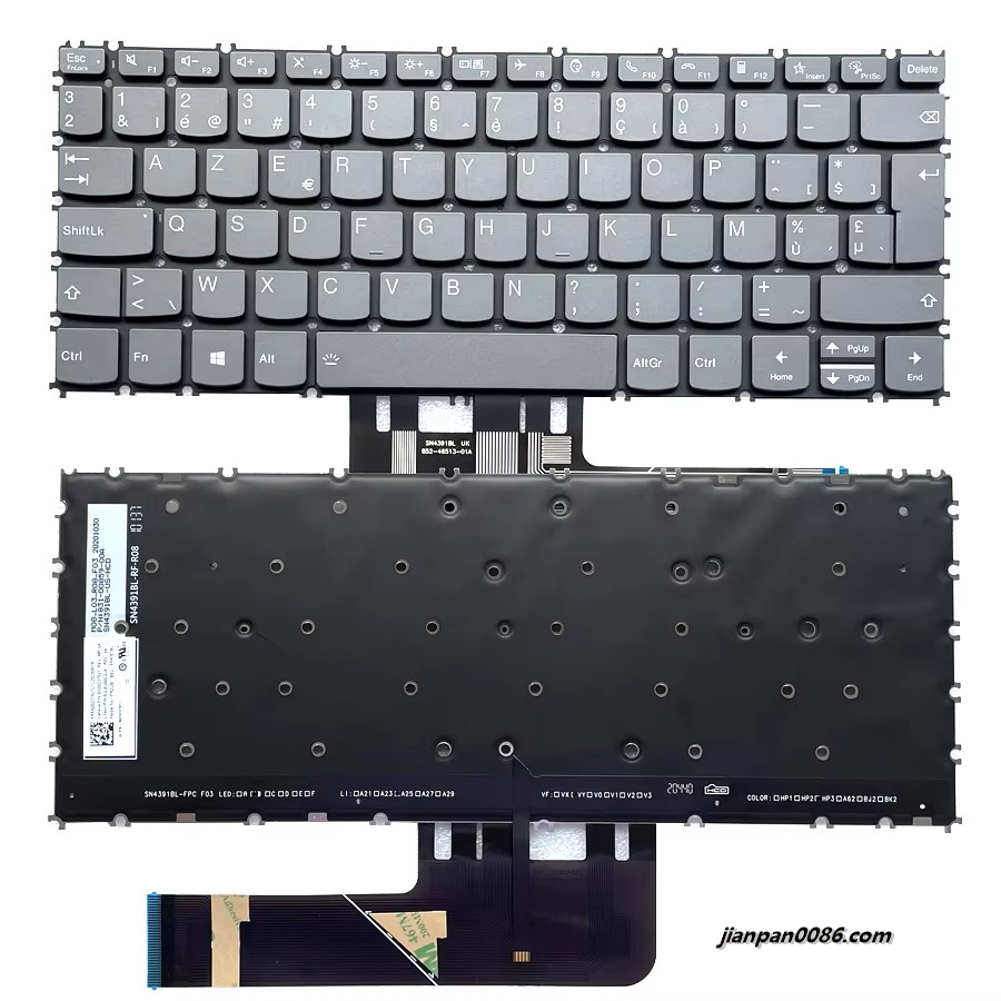 Picture of Original New Belgium Language For Lenvov THINKBOOK 13S Gray Backlight Laptop Keyboard SG-A2000-2JA 40PE664