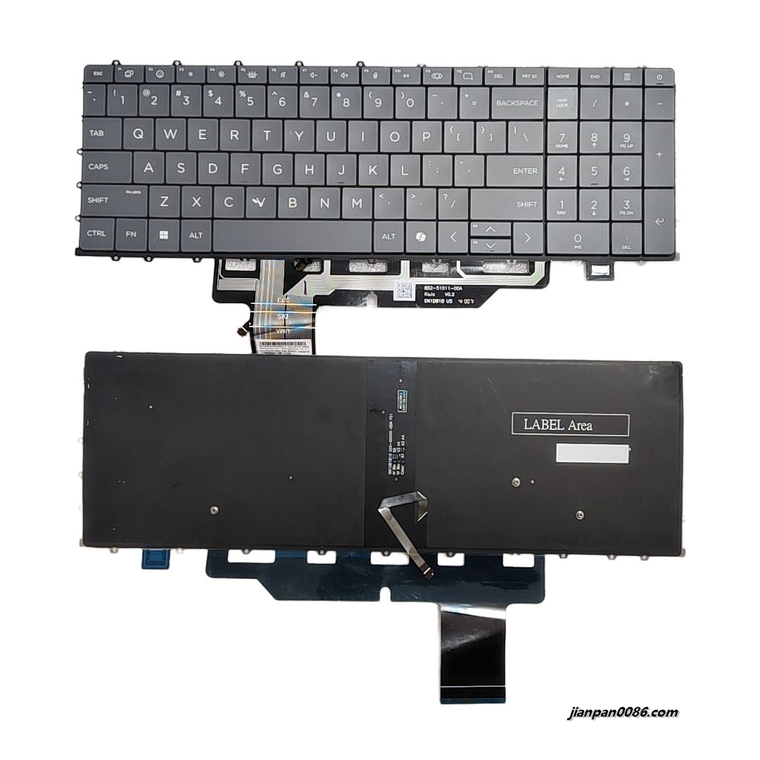 Picture of Oraginal New US Language For HP ZBook Power16 G7 Grey AI Backlight Laptop Keyboard SG-B7760-XUA  SN1D81D10  C202