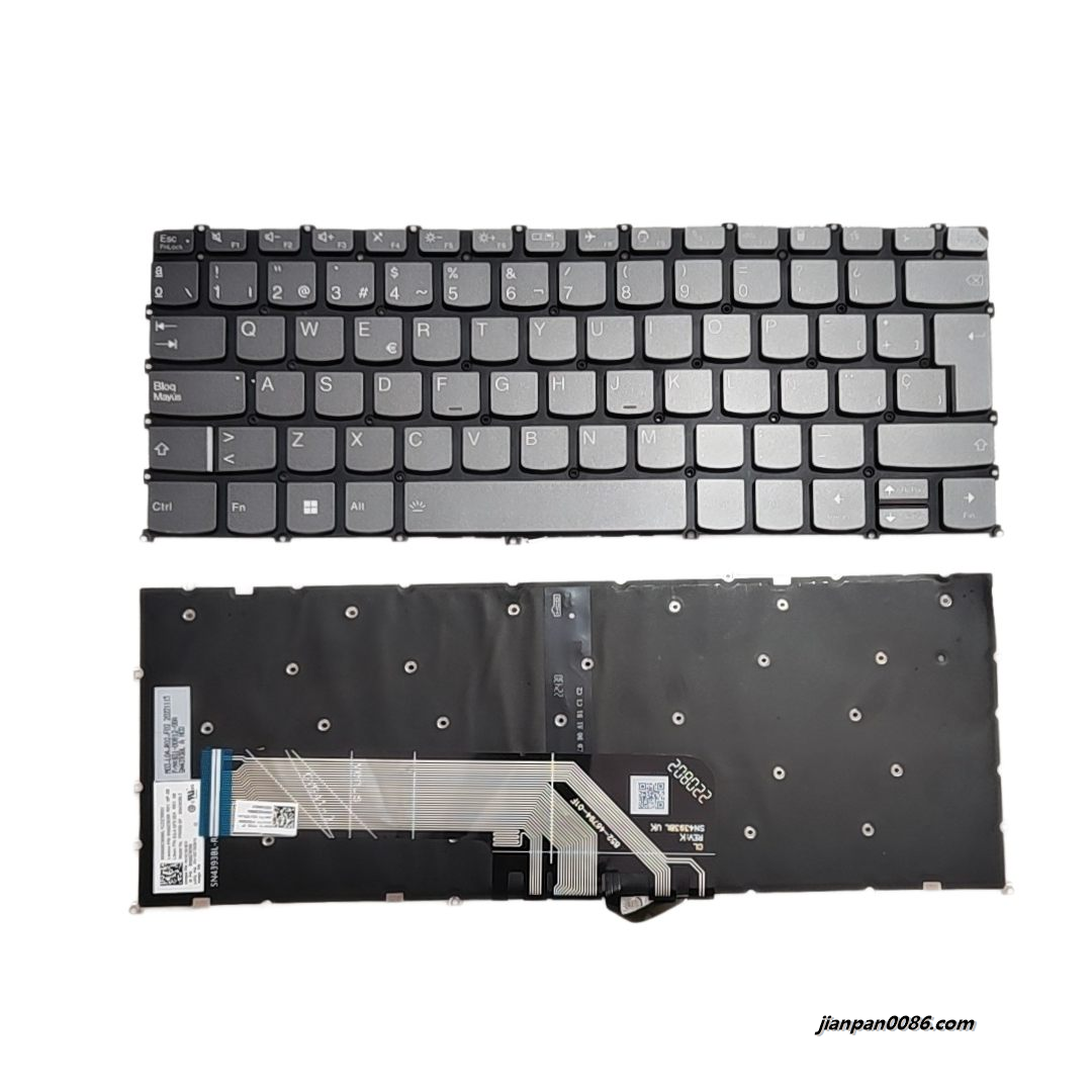 Picture of Original New Spanish Layout For Lenovo Air14 Backlit Laptop Keyboard SG-1970-2EA SN4393BL3 PK132XD1B12 C212