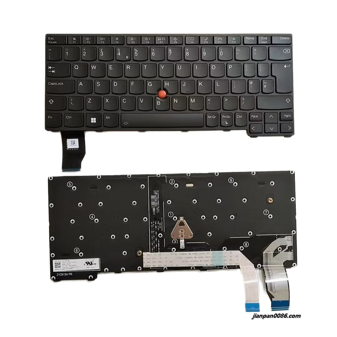 Picture of Original New UK Layout For Thinkpad X13 Backlit Laptop Keyboard SN21A21468 FRU 5N21A21906  2H-BD6UKL70111 3PTDH5615