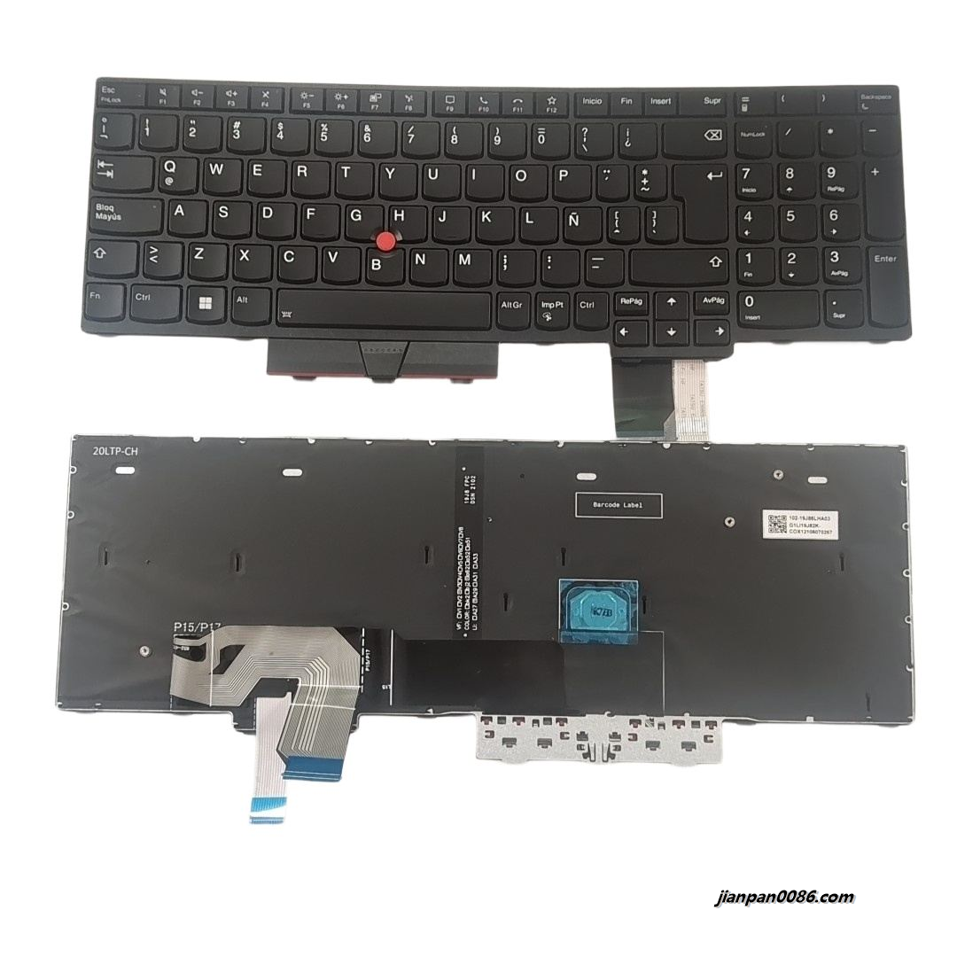Picture of Original New LA Language For Thinkpad P15 Black Backlit Laptop Keyboard 102-19J86LHA03  5PF071