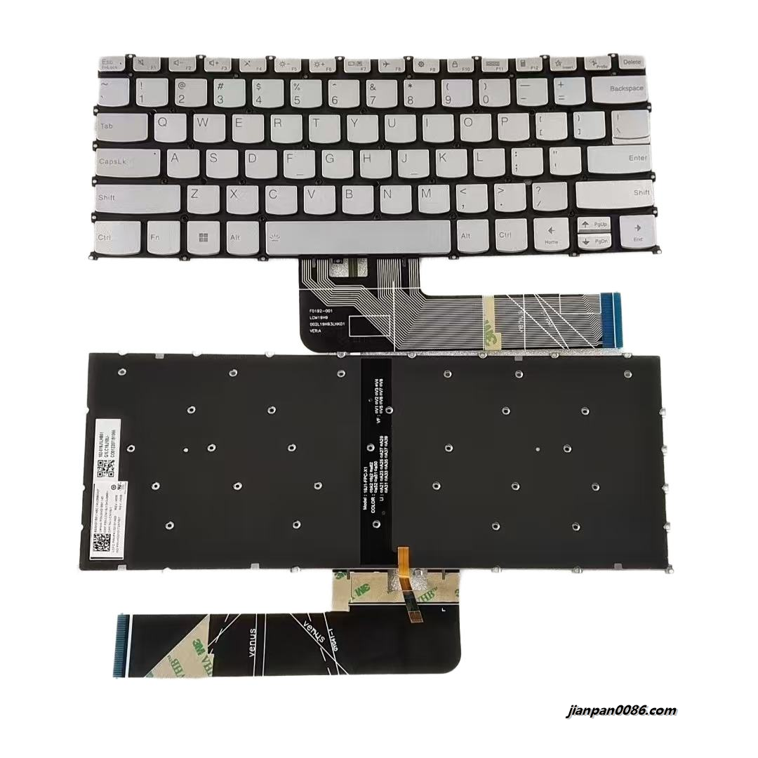 Picture of Original New US Language For Lenovo Xiaoxin Air 14 2019 Flex5-14 Backlit Silver Laptop Keyboard  SN21B61145 LCM19J13KOJ686H 8PTDH6225