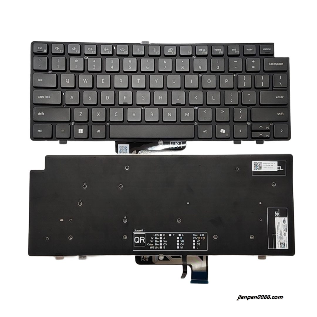 Picture of AI Original New US Language For Dell Latitude 7640 Black Backlight Keyboard SG-B8410-XUA SN2B01B20 PK1390R3B00 DP/N: 0TRN4T C209