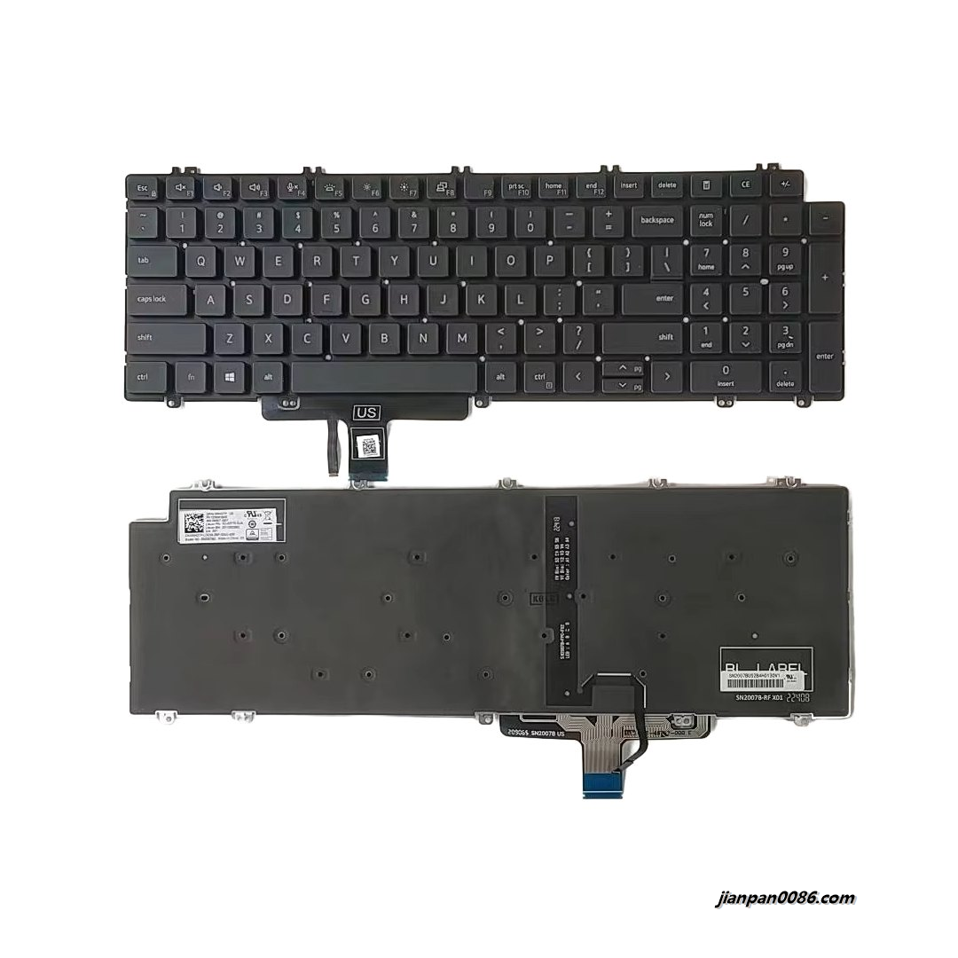 Picture of Original New US Language For Dell 5520 Black Backlight LaptopKeyboard SG-B2710-XUA SN2007BZ PK133MM3B00 50PA521 19051