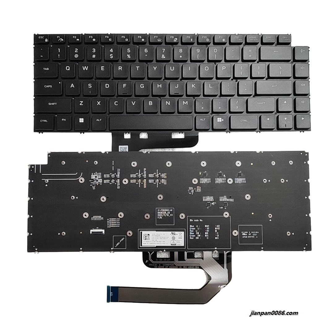 Picture of Oraginal New US Language For Dell X16 R1 Black Backlit Laptop Keyboard SG-B3720-XUA SN2B32B20 PK133WD2A00 DP/N:0WH5Y9 C214