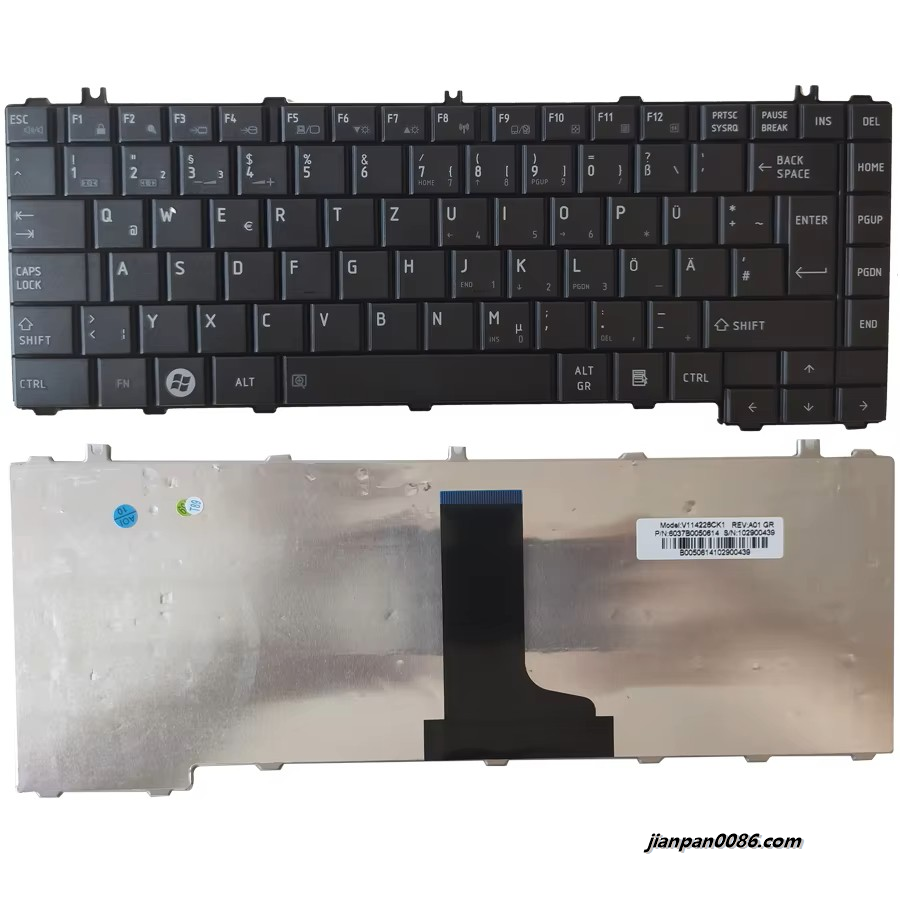 Picture of Original New Germany Language For Toshiba C600  L640 L600  L630 C640 C645 Black Laptop Tastatur Keyboard V114226CK1 3PE7