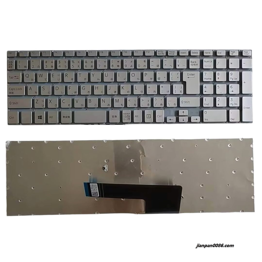 Picture of Original New Japanese Language For Sony SVF15 SVF151 SVF152 Silver Laptop Keyboard N149240521 9PCS E439