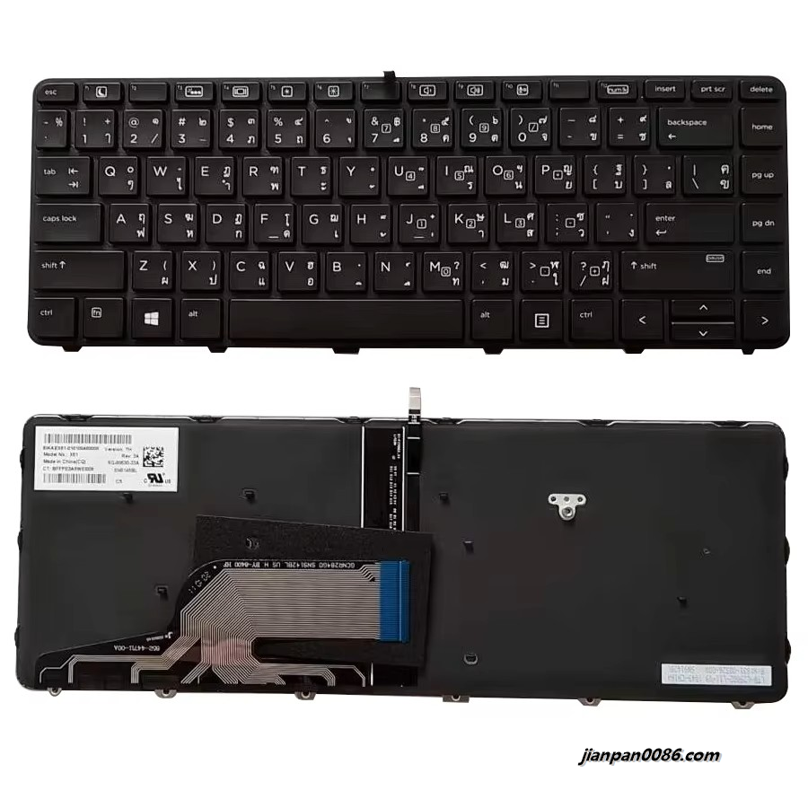 Picture of Original New Thailand Language For HP Probook 430 440 G3 G4 640 G2 Black Backlight Laptop Keyboard SN6145BL  SG-80530-33A  40PTDH5769 13510TDH5769