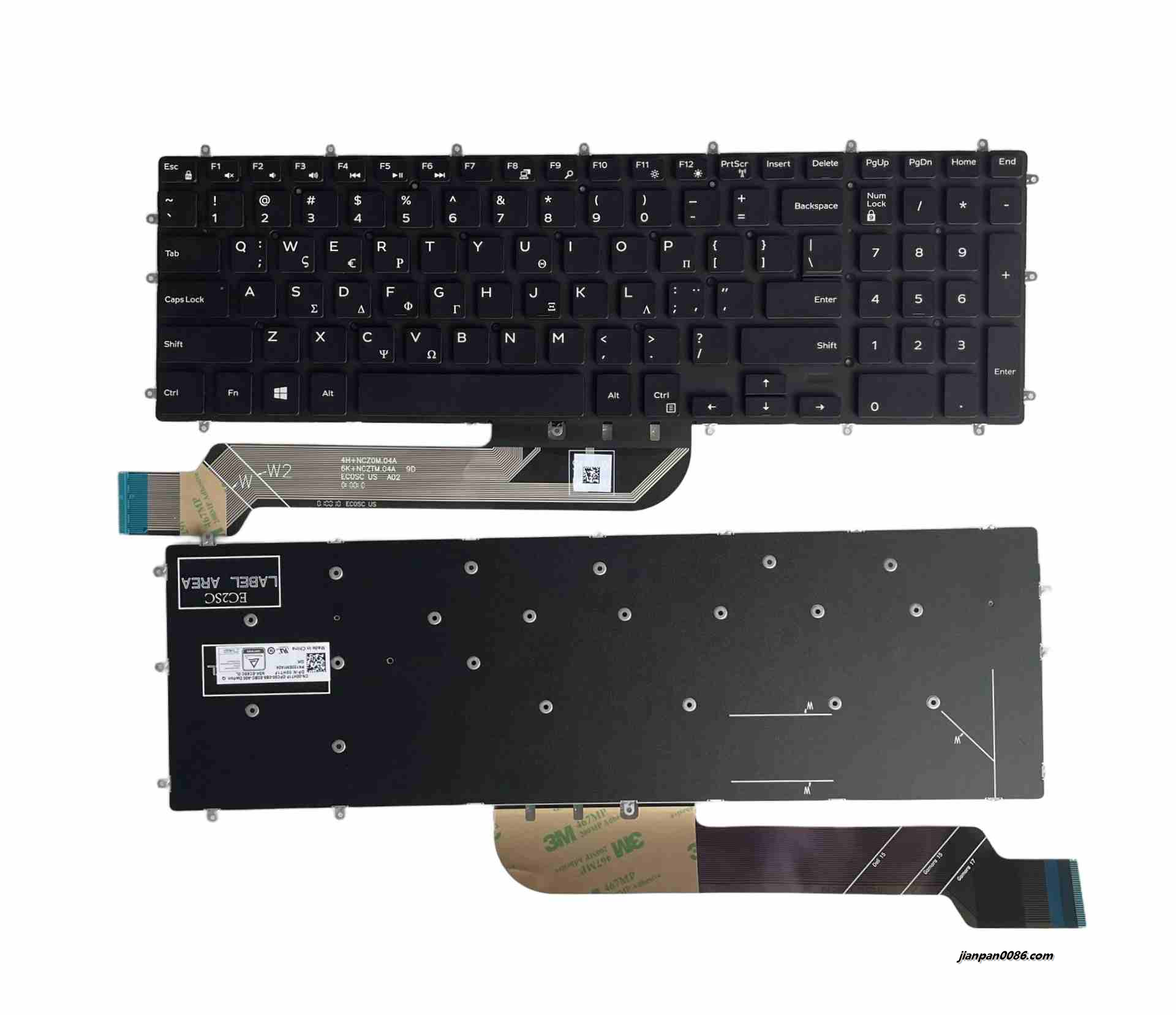 Picture of Oraginal New Greece Language For Dell Inspiron 7566 7567 7570 7586 Nobacklit Laptop Keyboard 00HT1F GK PK132EM1A04 4PE519