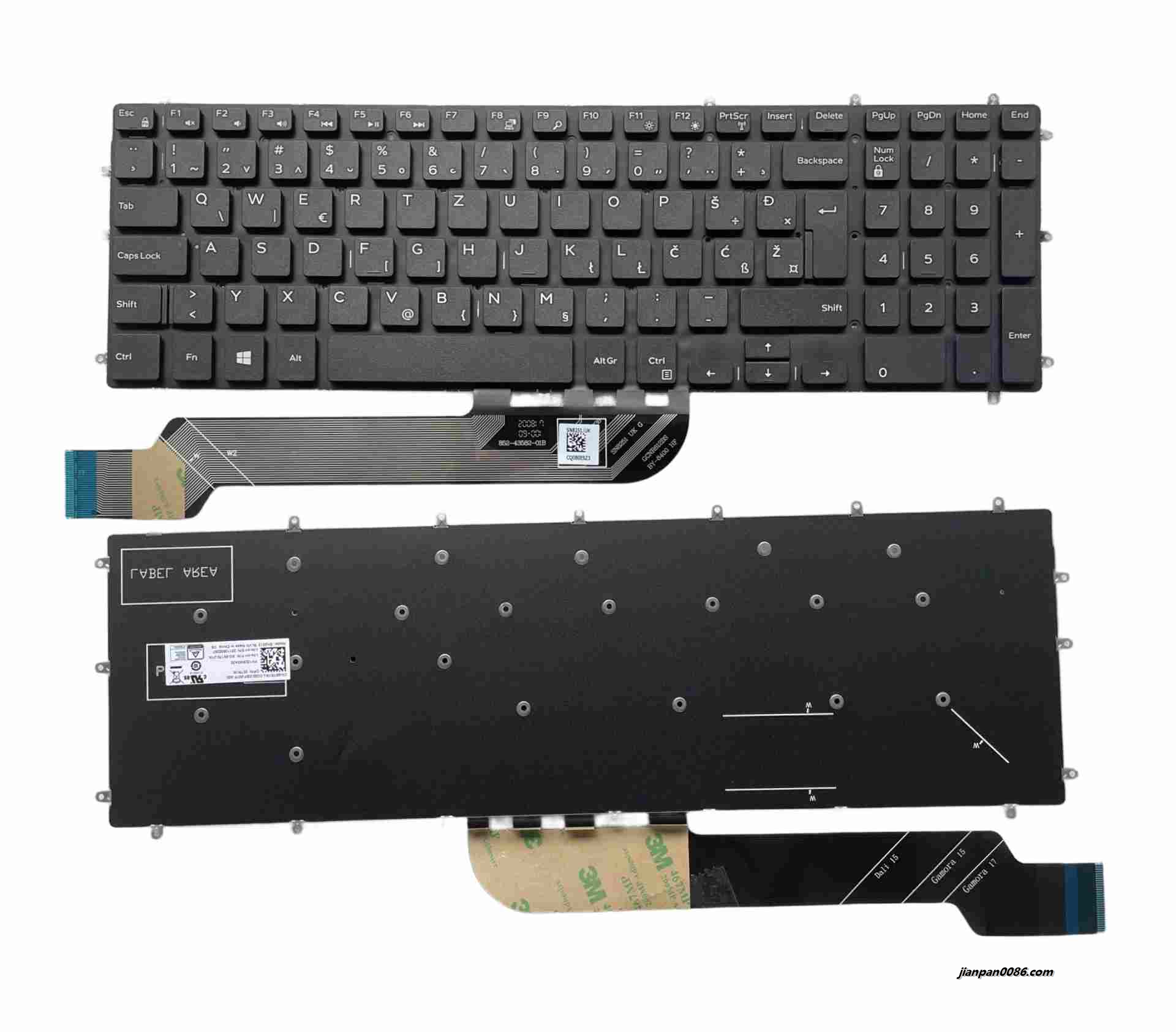 Picture of Original New SA SL Layout For Dell 7566 NoBacklit Laptop Keyboard 05TR1R SL PK132EM3A30 13P E519